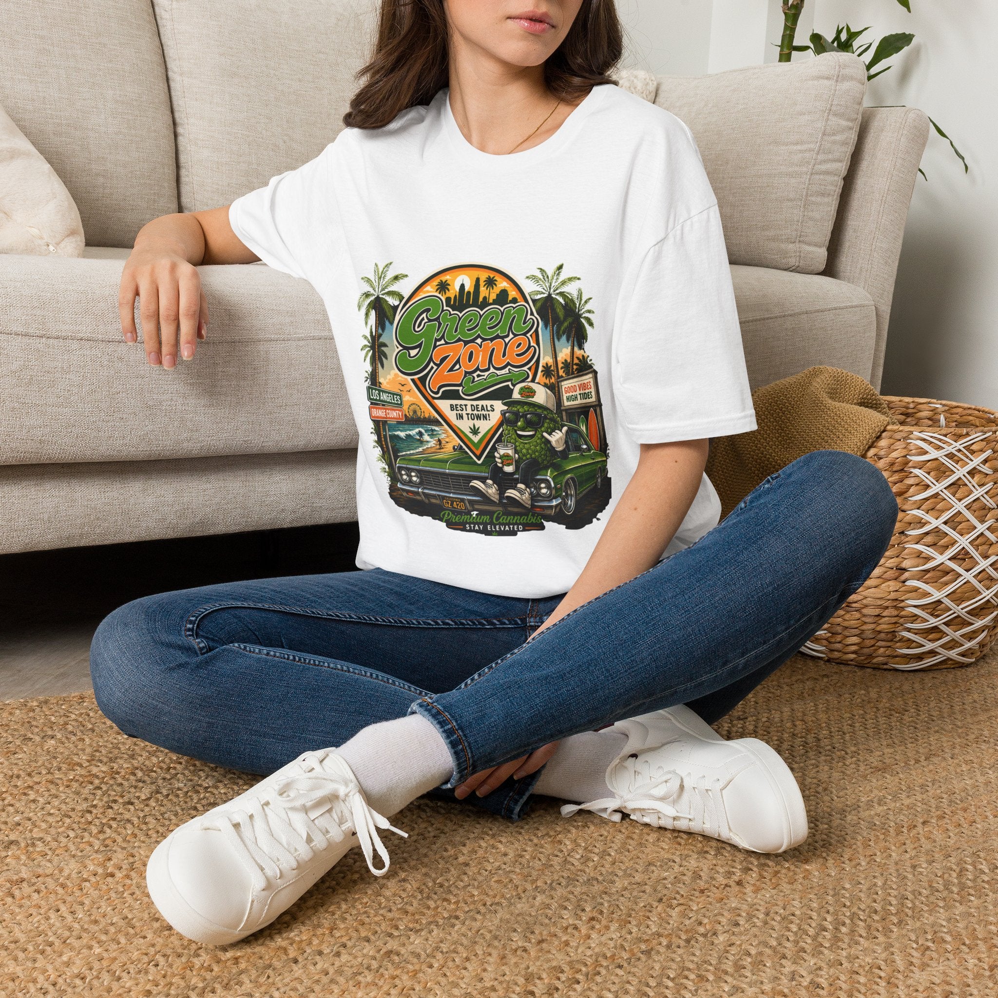 Green Zone Vintage Palm Beach Surf Graphic Tee
