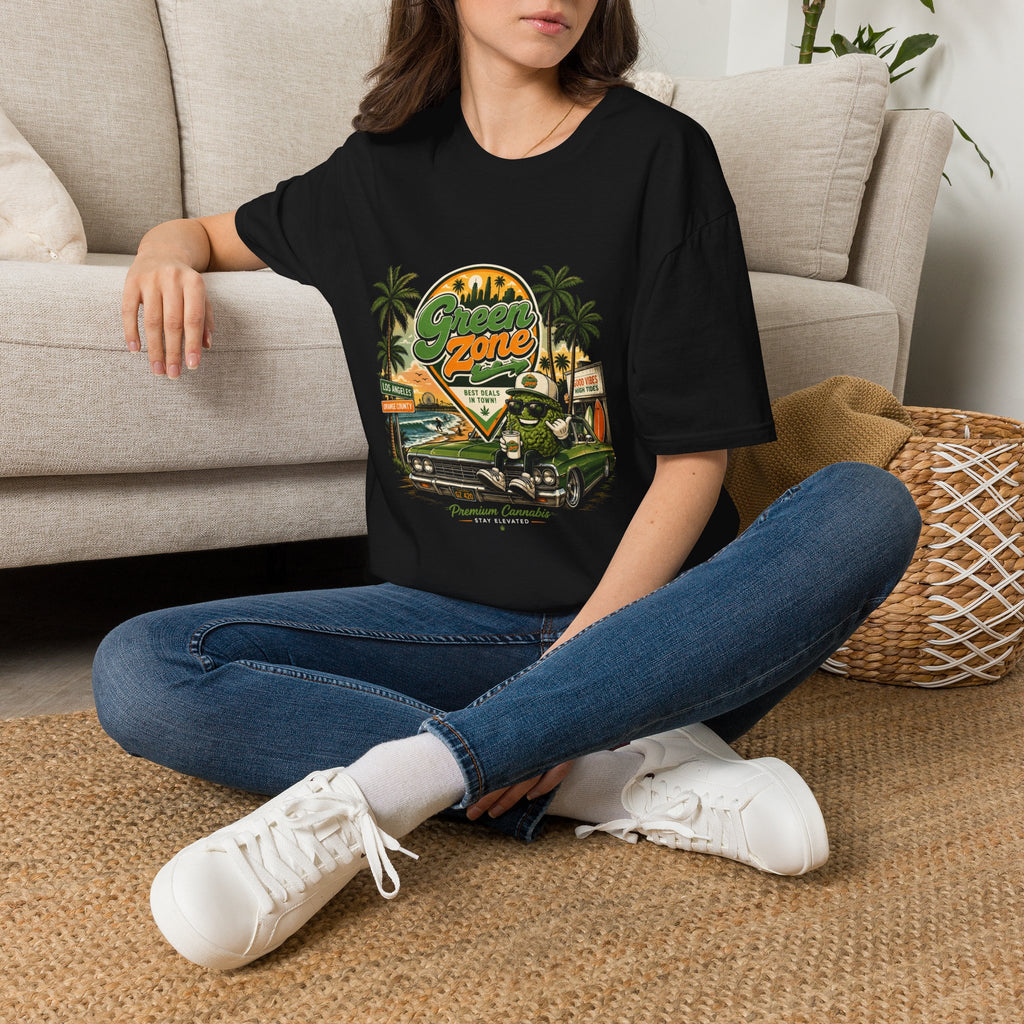 Green Zone Retro Palm Beach Surf Vibes Tee
