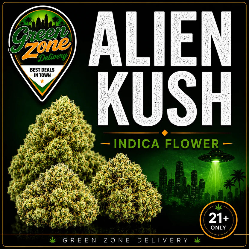 Alien Kush Indica Flower Green Zone Delivery