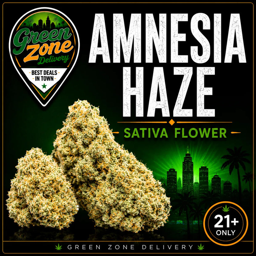 Amnesia Haze Sativa Flower Green Zone Delivery