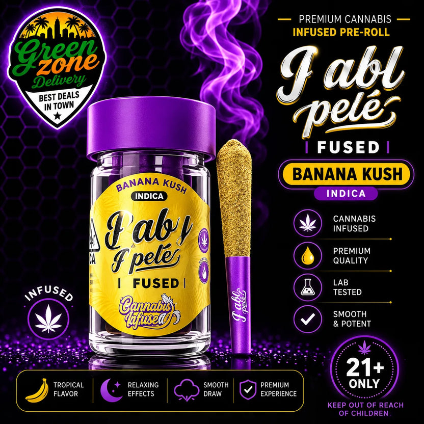 Baby Jeeter Banana Kush Infused Pre-Roll 5 Pack Green Zone Delivery Product Image