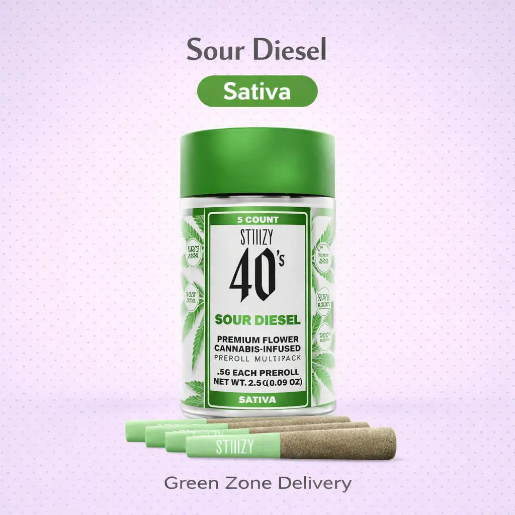 STIIIZY 40's Sour Diesel Pre-Roll 5-Pack