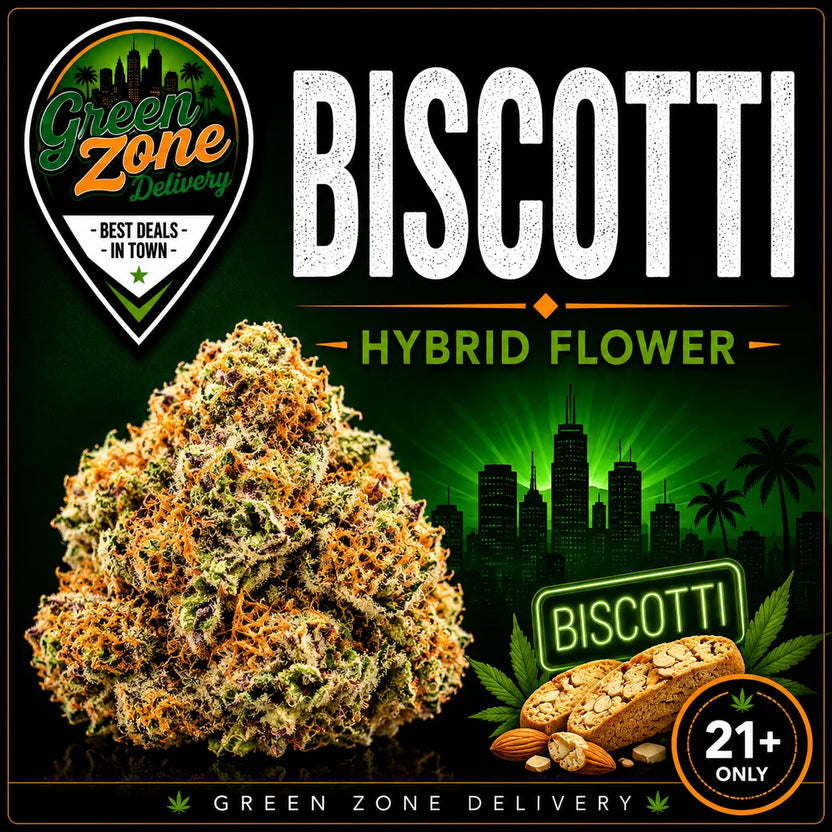 Biscotti Hybrid Flower Green Zone Delivery