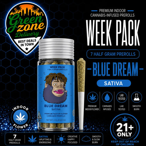 APE PREMIUM Blue Dream Diamond Infused Mini Joints 7 Pack Green Zone Delivery Product Image