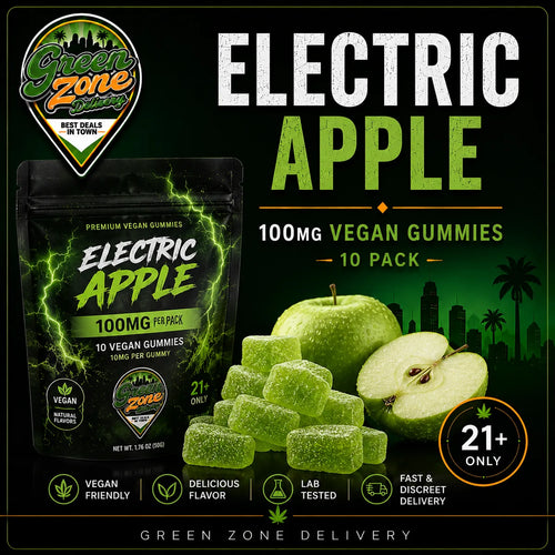 Electric Apple 100mg Vegan Gummies Green Zone Delivery Product Image