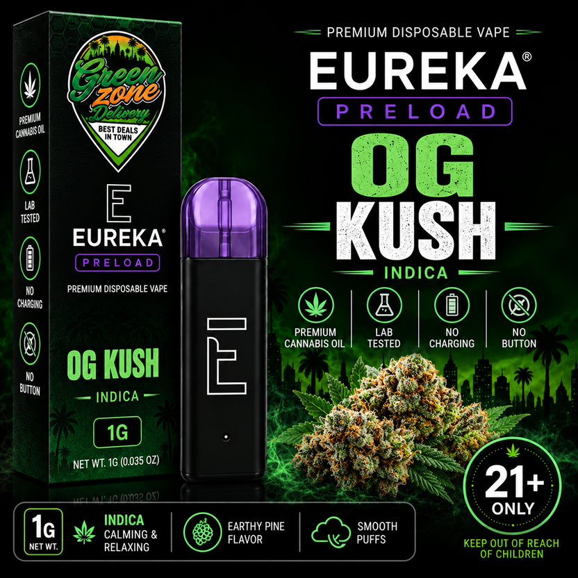 EUREKA PRELOAD OG Kush 1g Green Zone Delivery Product Image