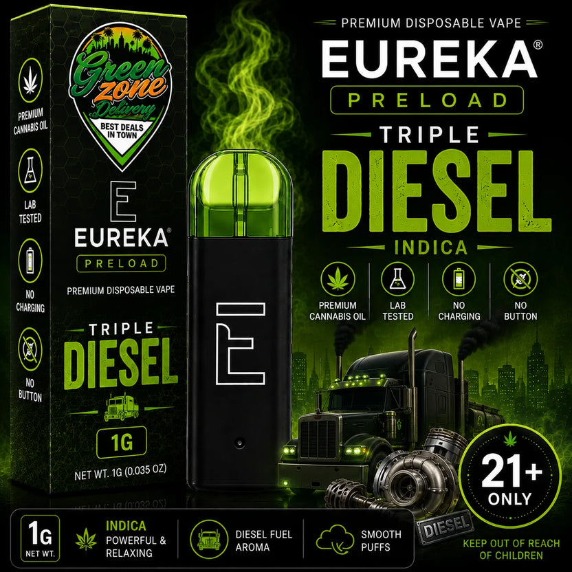 EUREKA PRELOAD Triple Diesel 1g Green Zone Delivery Product Image