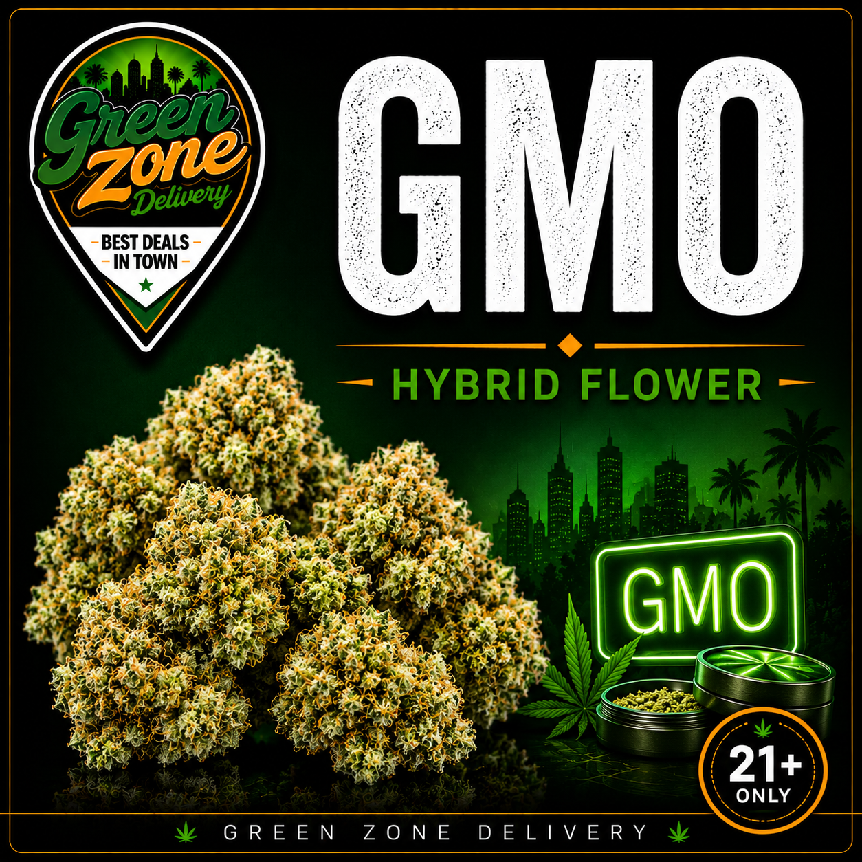 GMO Hybrid Flower Green Zone Delivery