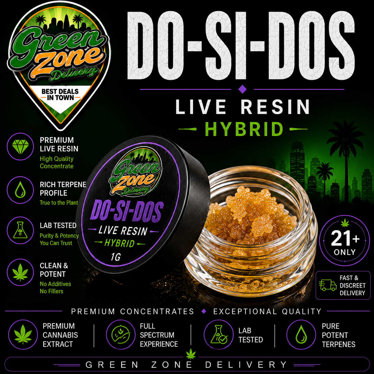 Do-Si-Dos Live Resin Hybrid Green Zone Delivery Product Image