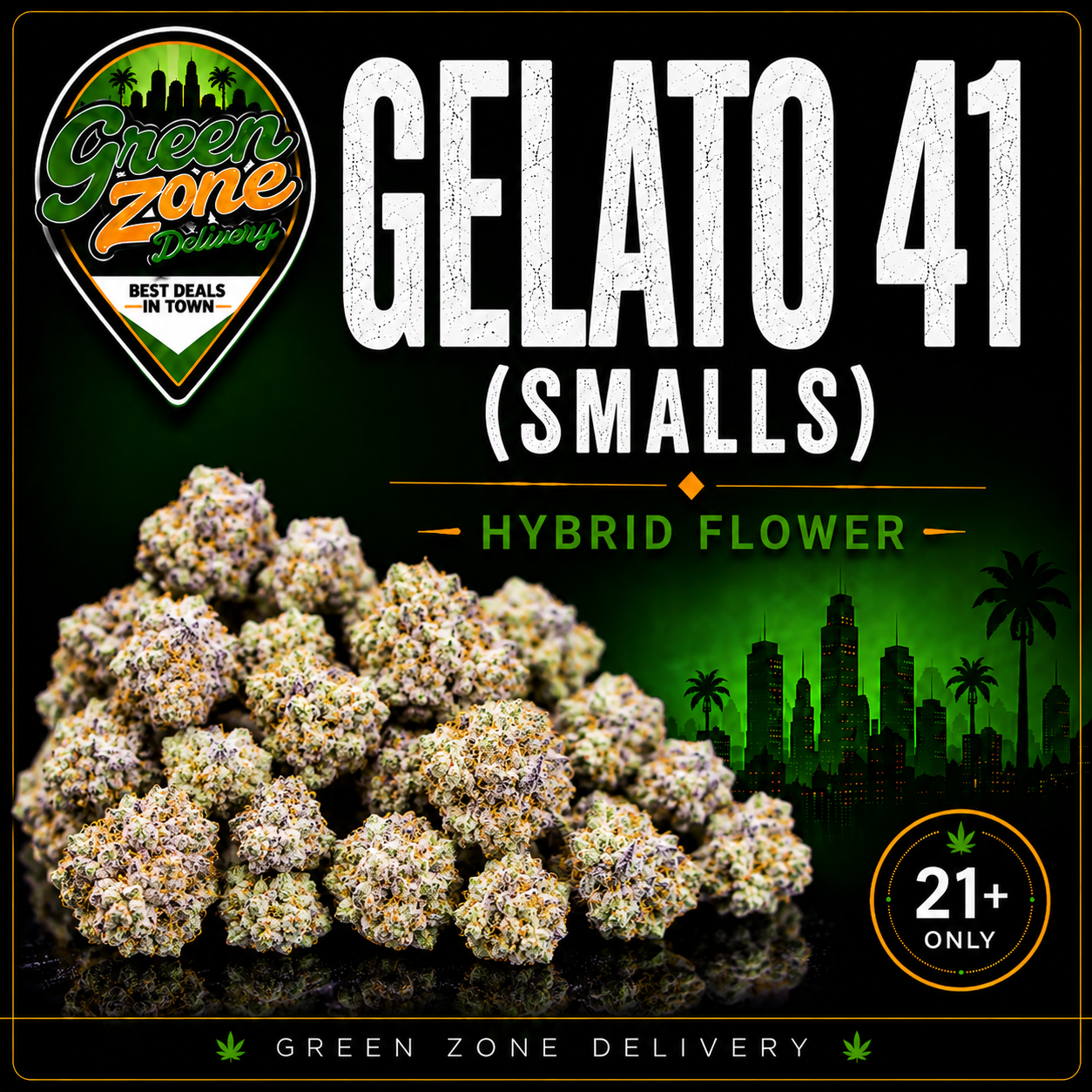 Gelato 41 Smalls Hybrid Flower Green Zone Delivery Product Image