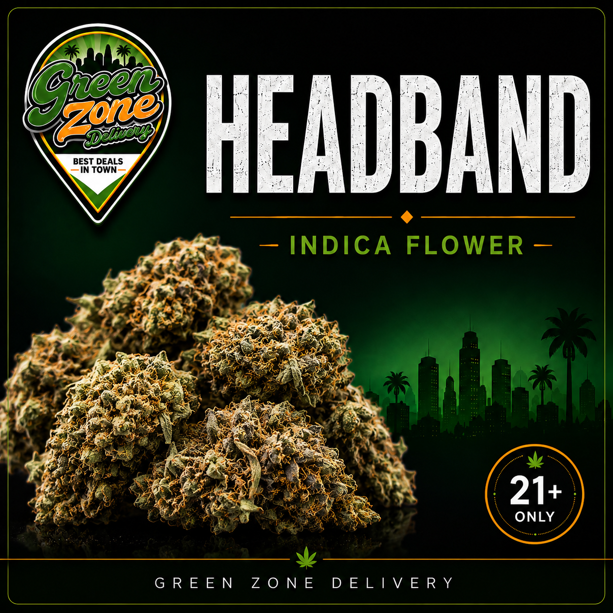 Headband Indica Flower Green Zone Delivery Product Image