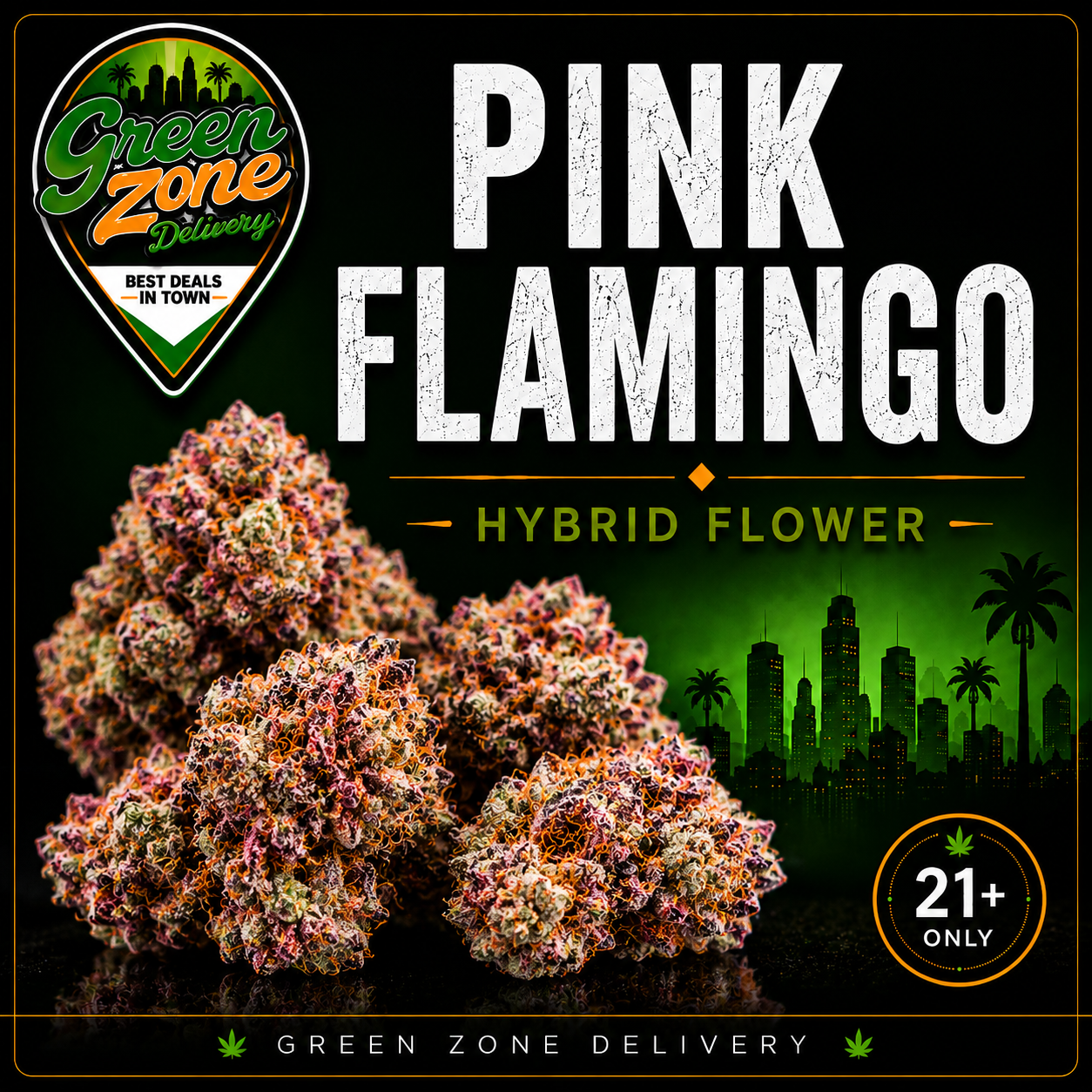 Pink Flamingo Hybrid Flower Green Zone Delivery Product Image