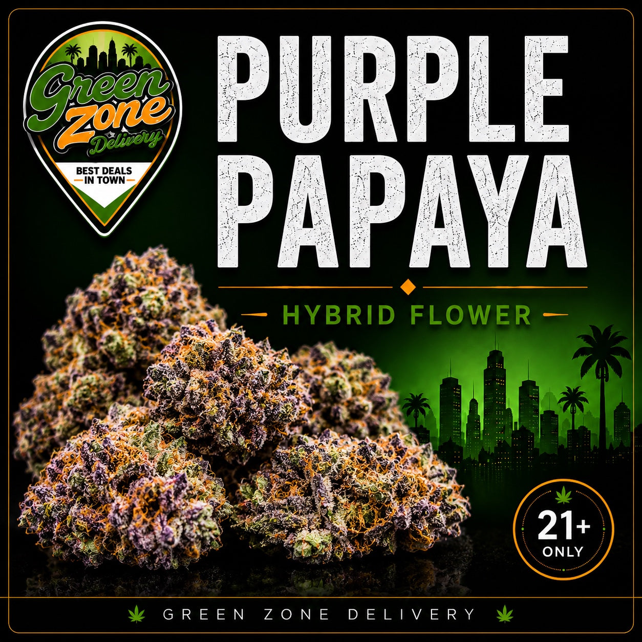 Purple Papaya Hybrid Flower Green Zone Delivery Product Image