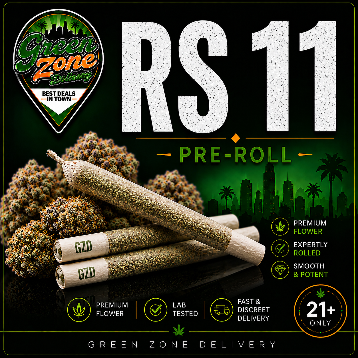 RS 11 1g Pre Roll - Green Zone Delivery