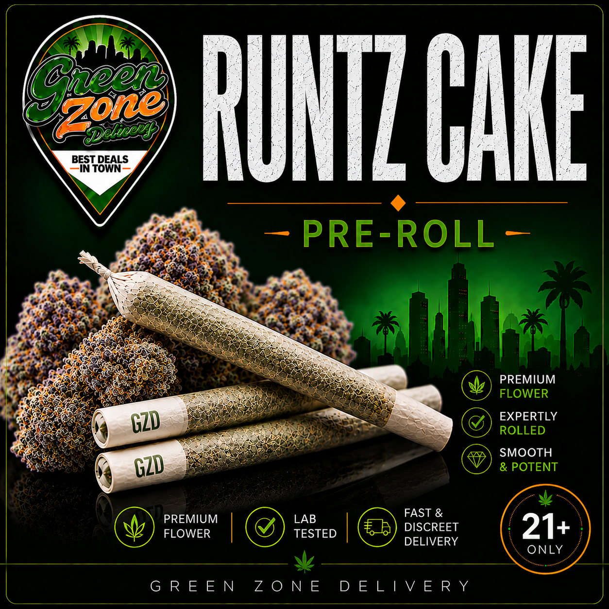 Runtz Cake 1g Pre Roll - Green Zone Delivery