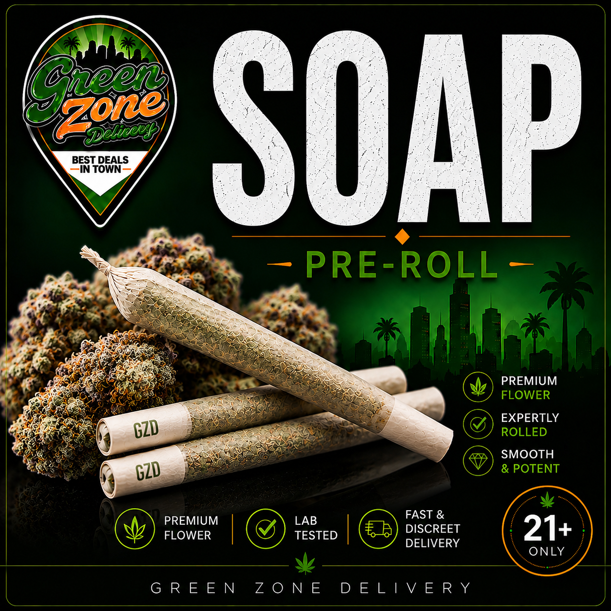 Soap 1g Pre Roll - Green Zone Delivery