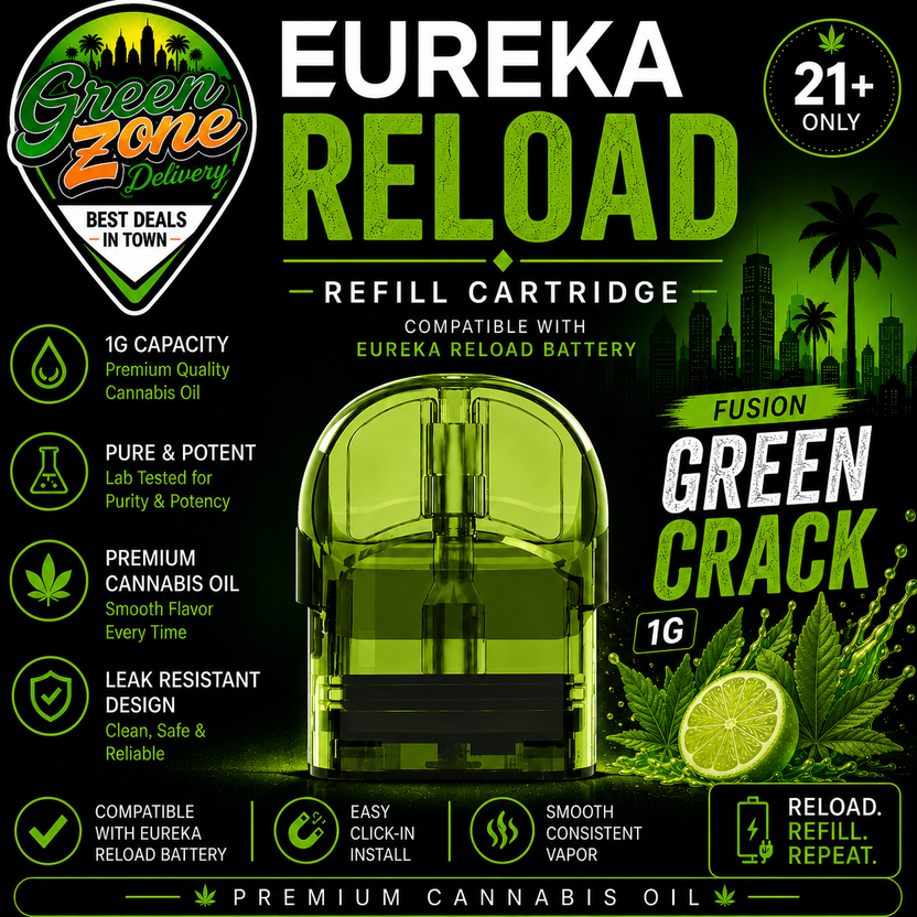 EUREKA RELOAD FUSION Green Crack 1g Green Zone Delivery Product Image
