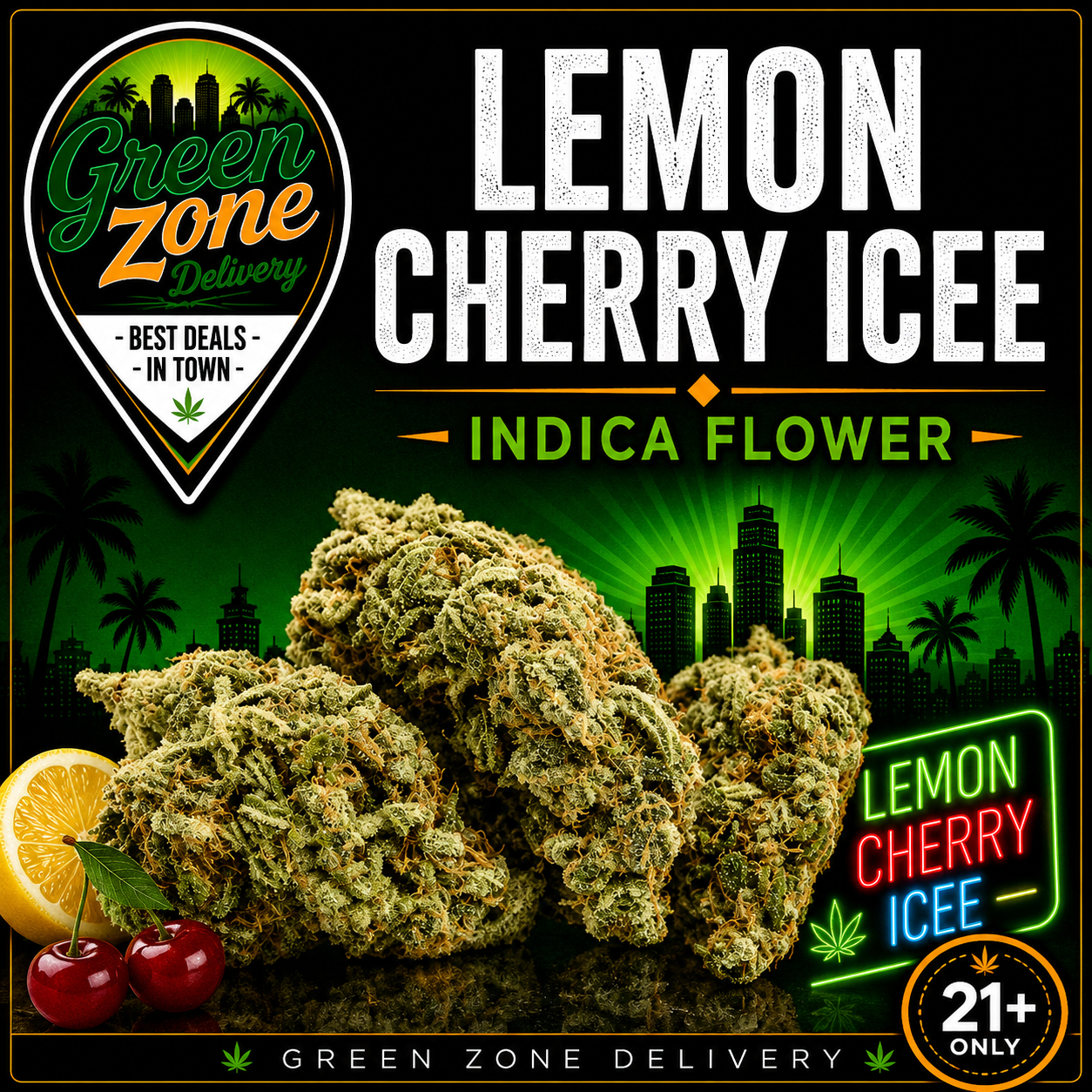 Lemon Cherry Icee Indica Flower Green Zone Delivery