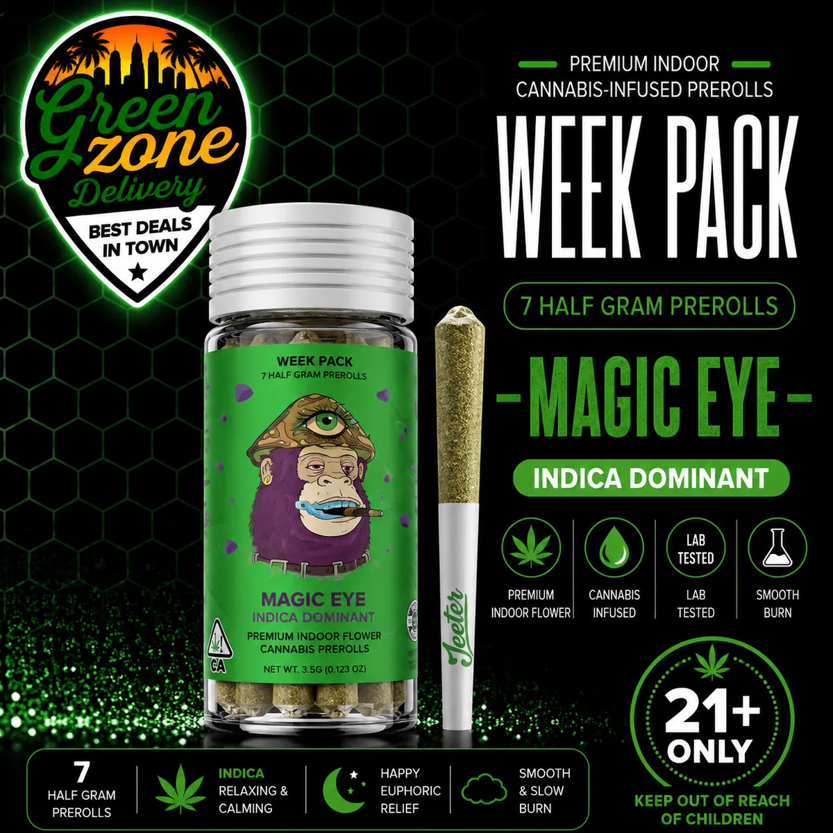 Ape Premium I Magic Eye Diamond Infused Mini Joints - 7 Pack
