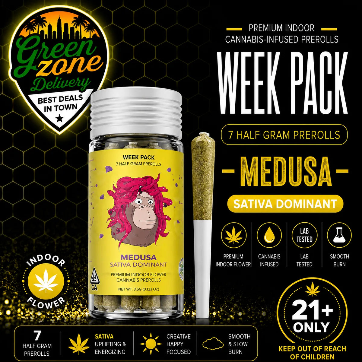 Ape Premium I Medusa Diamond Infused Mini Joints - 7 Pack