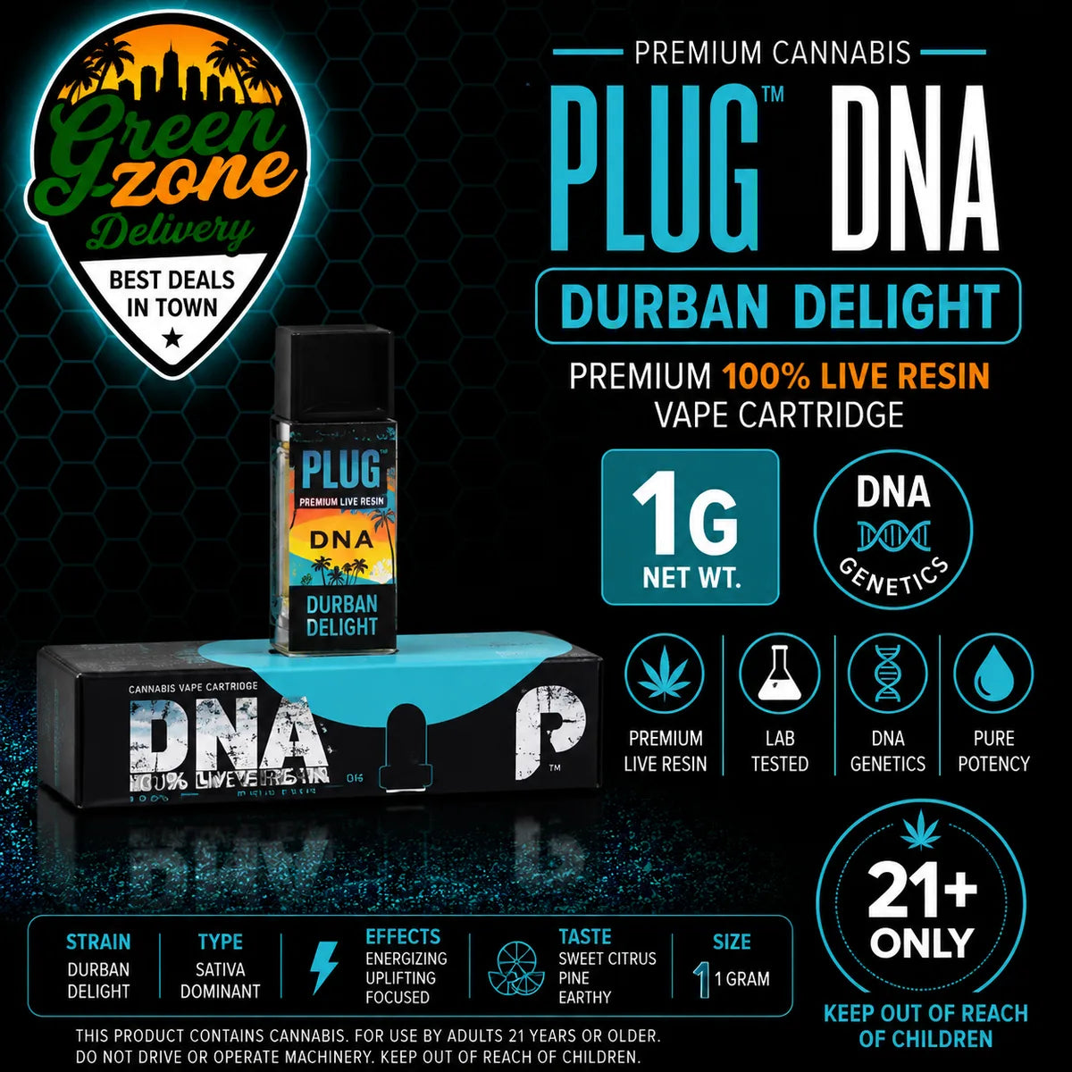 Plug Play DNA Durban Delight 1g vape product image