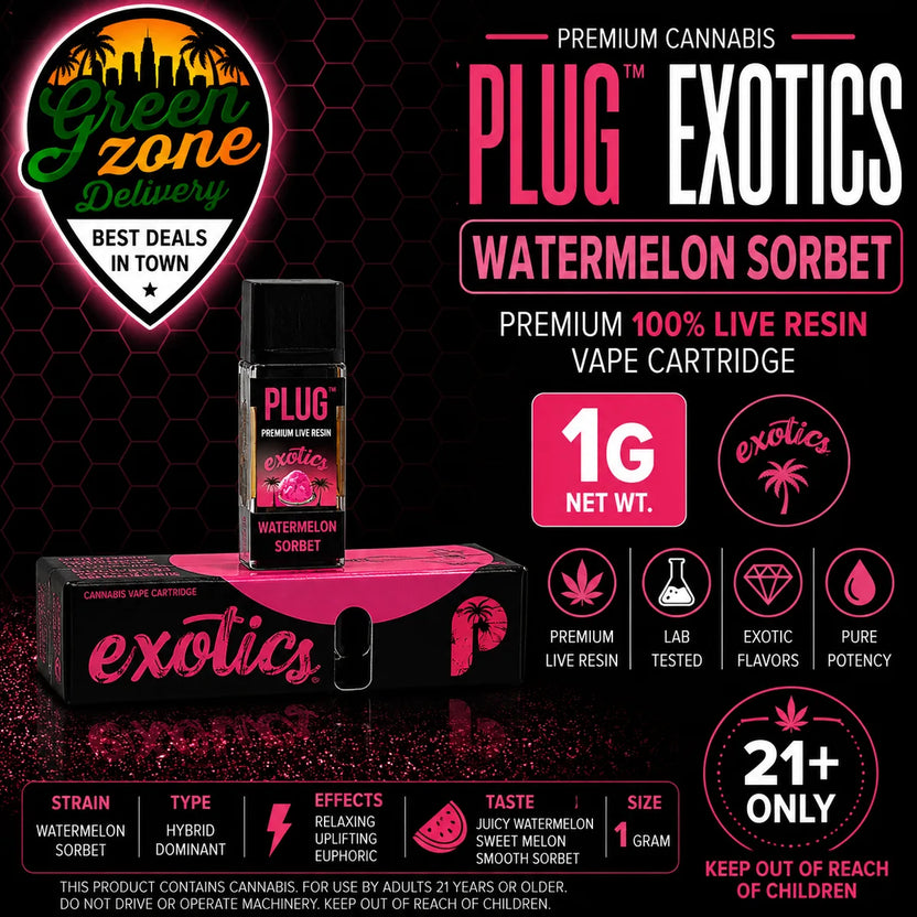 Plug Play Exotics Watermelon Sorbet 1g vape product image