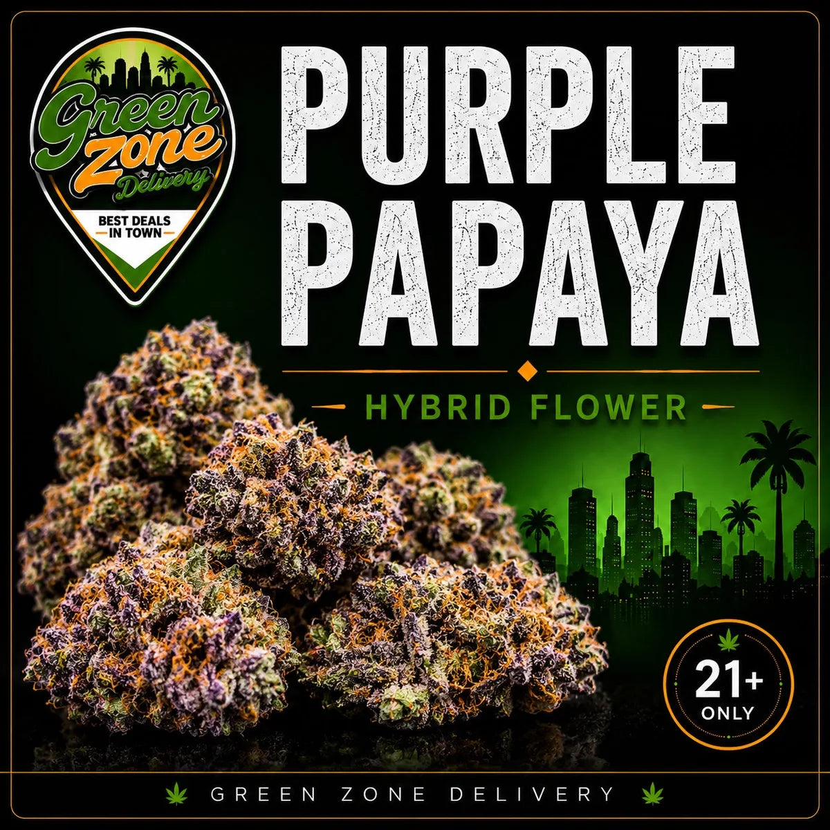 Purple Papaya Hybrid Flower Green Zone Delivery Product Image