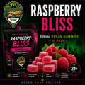 Raspberry Bliss 100mg Vegan Gummies Green Zone Delivery Product Image