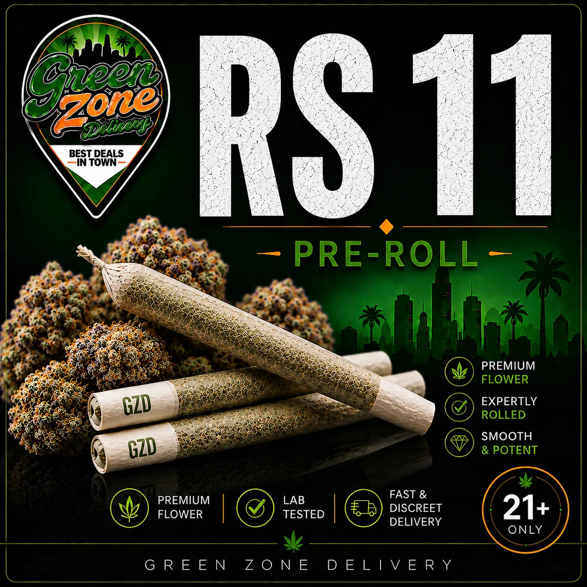 RS 11 1g Pre Roll - Green Zone Delivery