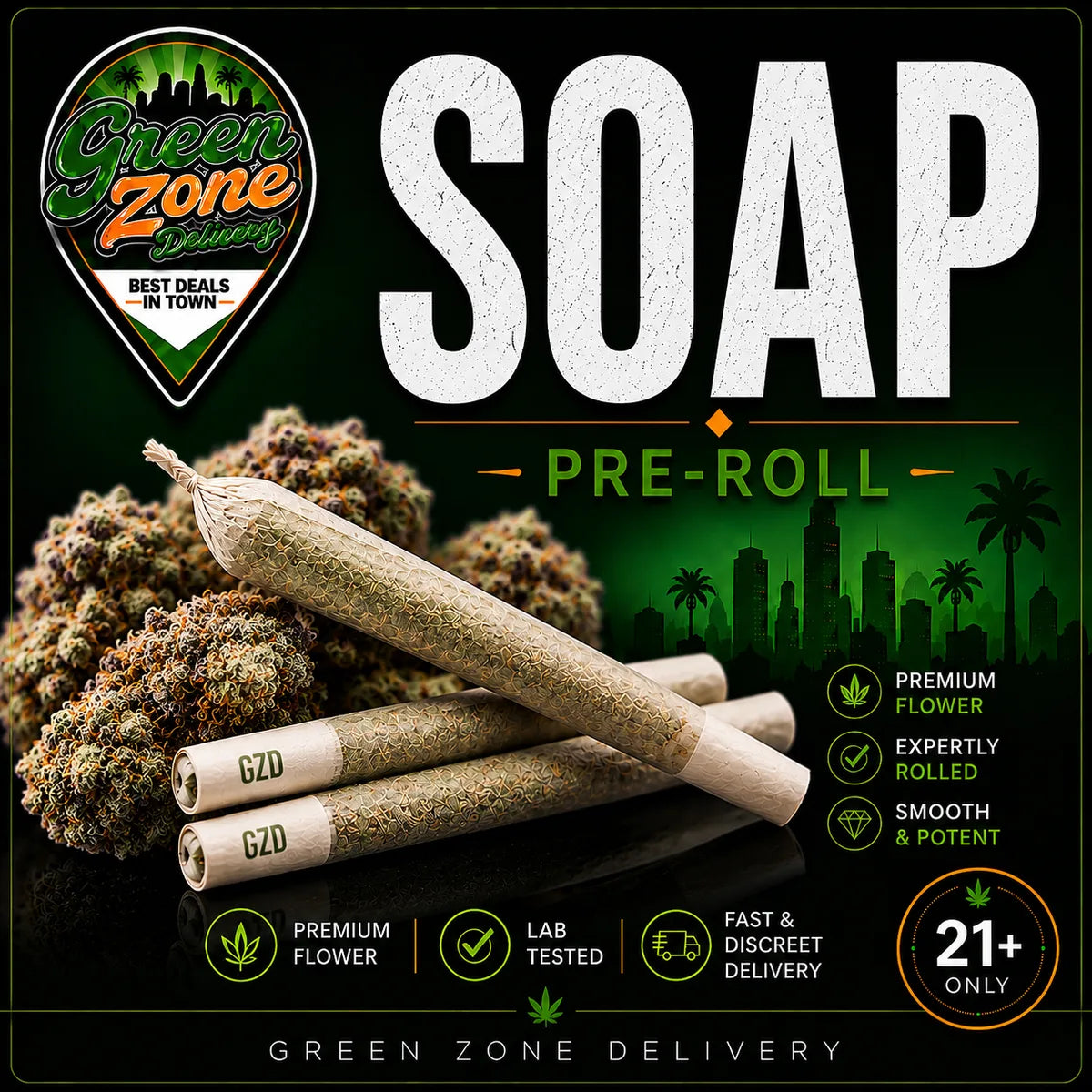 Soap 1g Pre Roll - Green Zone Delivery