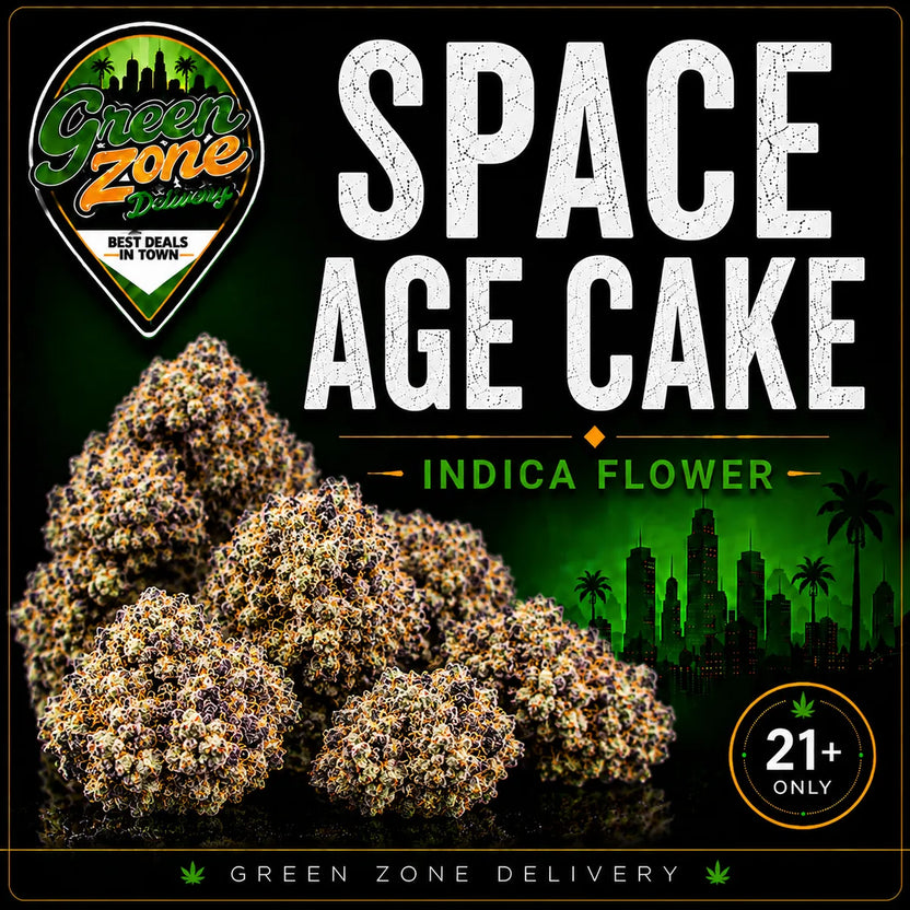 Space Age Cake Indica Flower Green Zone Delivery Product Image