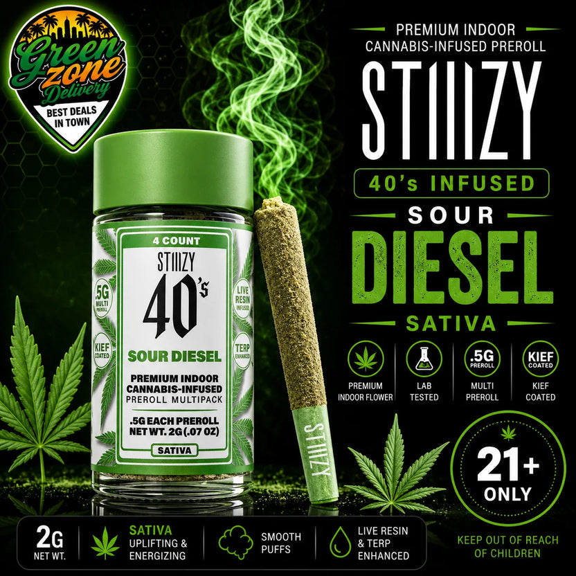 STIIIZY 40's Sour Diesel Pre-Roll 5-Pack