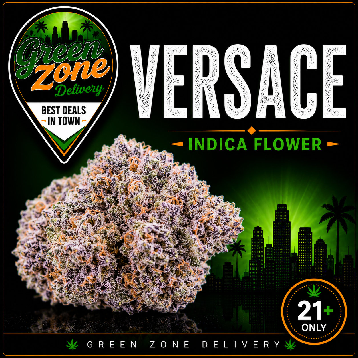Versace Indica Flower - Green Zone Delivery