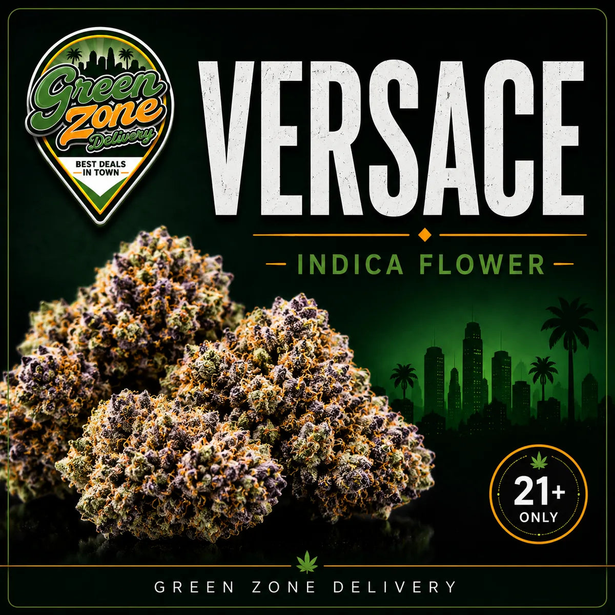 Versace Indica Flower Green Zone Delivery Product Image