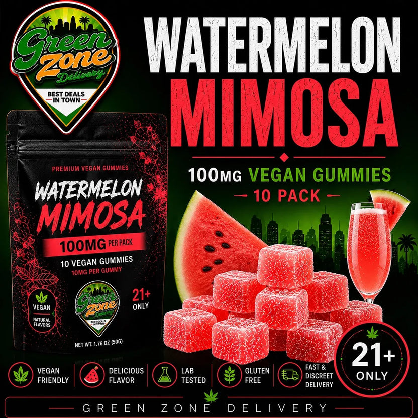 Watermelon Mimosa 100mg Vegan Gummies Green Zone Delivery Product Image