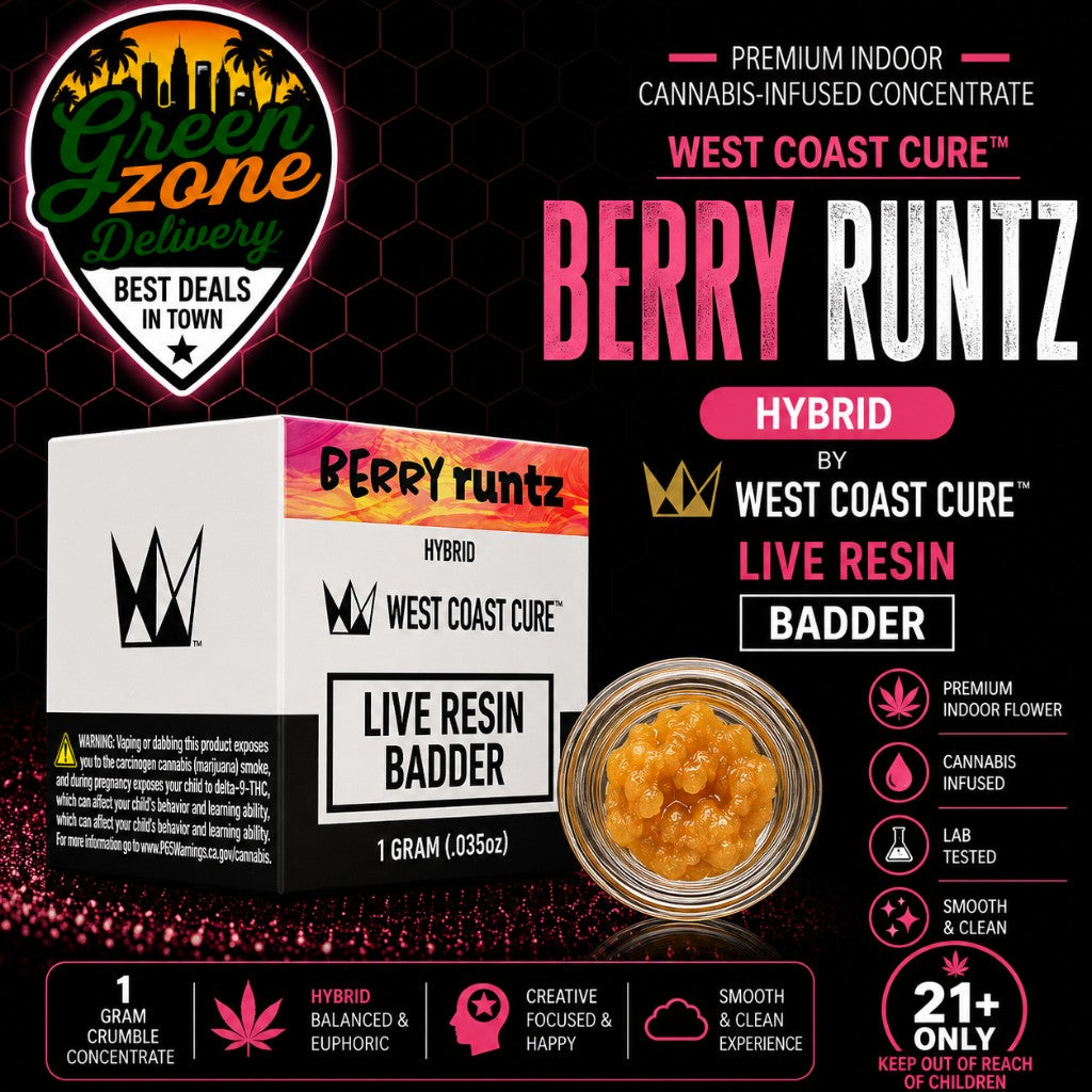 West Coast Cure Berry Runtz Live Resin Badder — 1 gram Hybrid concentrate