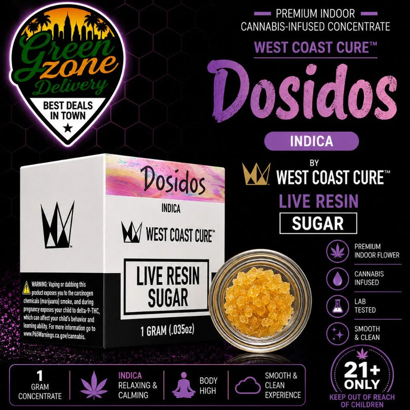West Coast Cure Dosidos Live Resin Sugar 1g Green Zone Delivery Product Image