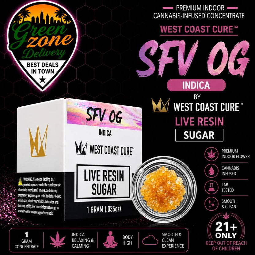 West Coast Cure SFV OG Live Resin Sugar — 1 gram Indica concentrate