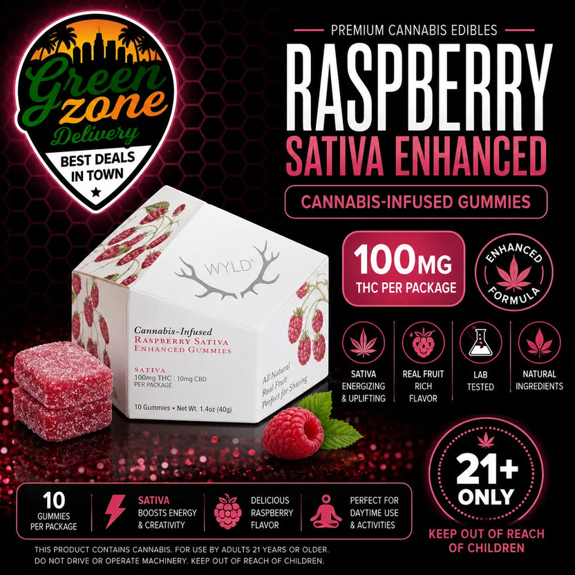 WYLD Raspberry Sativa Enhanced Gummies 100mg product image