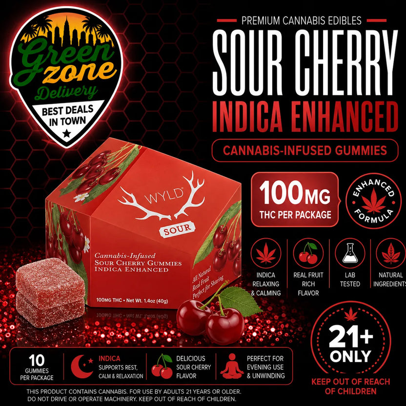 WYLD Sour Cherry Enhanced Gummies 100mg product image